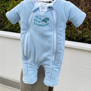 Baby Merlin's Magic Sleepsuit - Microfleece Blue - Small (3-6 Months)